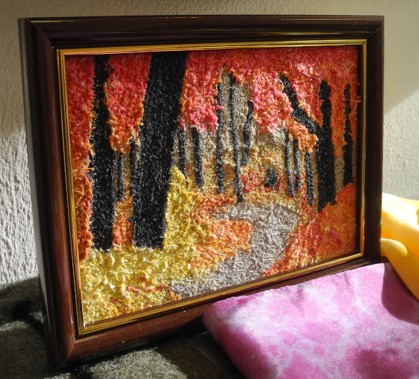 upcycled fabric image trees in fall