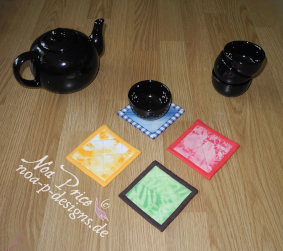 Various shiboried fabric coasters